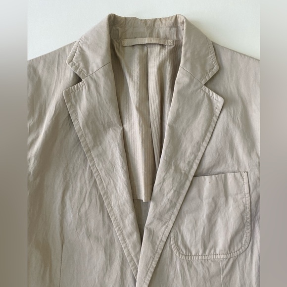 Prada unlined spring blazer size 50 in wrinkle style khaki - Picture 2 of 7